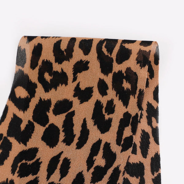 Leopard Viscose Georgette - Copper / Black