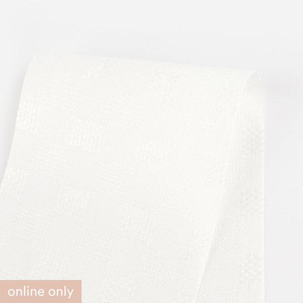 Basketweave Check Linen / Cotton - Ivory
