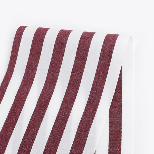 Big Candy Stripe Cotton Poplin - Chianti