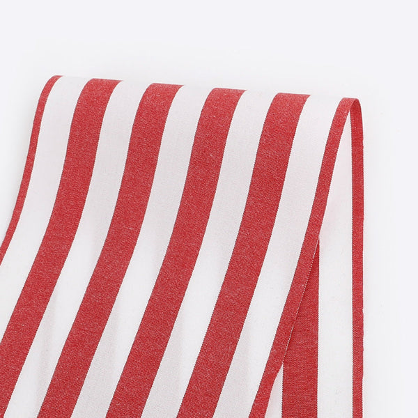 Big Candy Stripe Cotton Poplin - Crimson