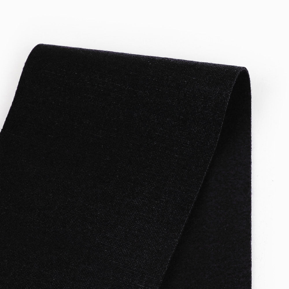 Stretch Poly/ Merino Fleeceback - Black