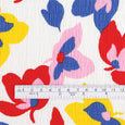 Fun Leaves Shirred Cotton - Pink Primary