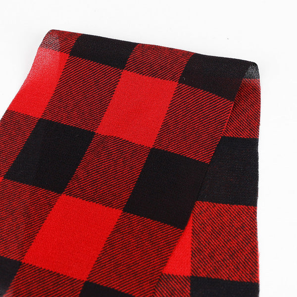 Buffalo Check Viscose Georgette - Red / Black