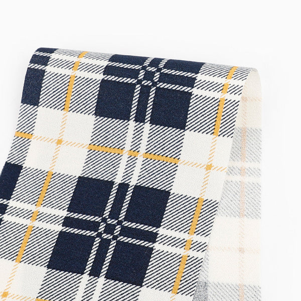 Plaid Viscose / Rayon Crepe - Ink / Ivory