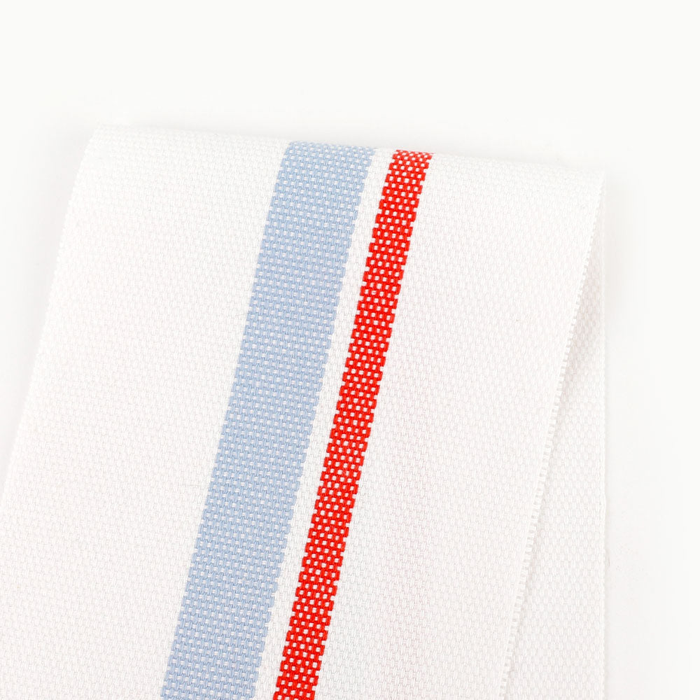 Stripe Cotton Canvas - Blue / Red