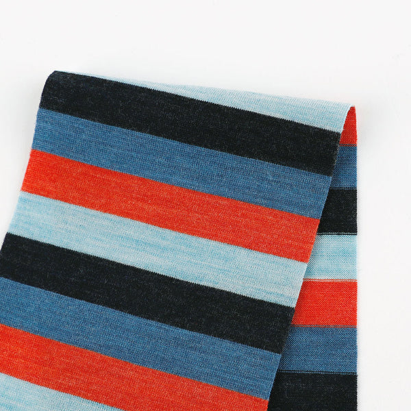 Four Stripe Merino Jersey - Orange / Blue