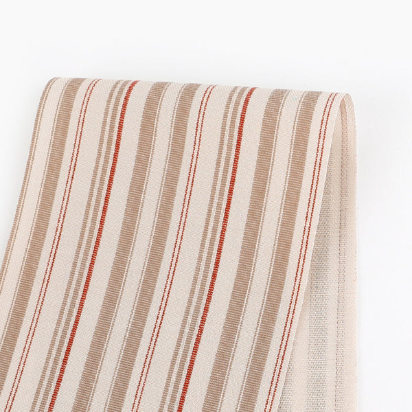 Herringbone Stripe Cotton / Triacetate - Fawn Mix