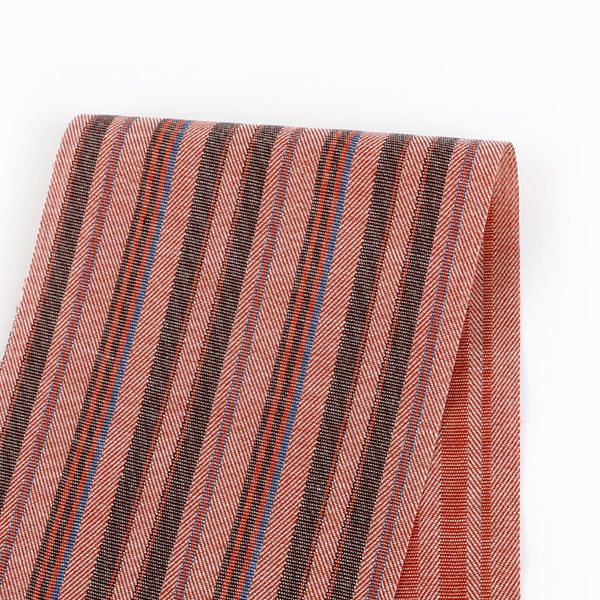 Herringbone Stripe Cotton / Triacetate - Russet Mix