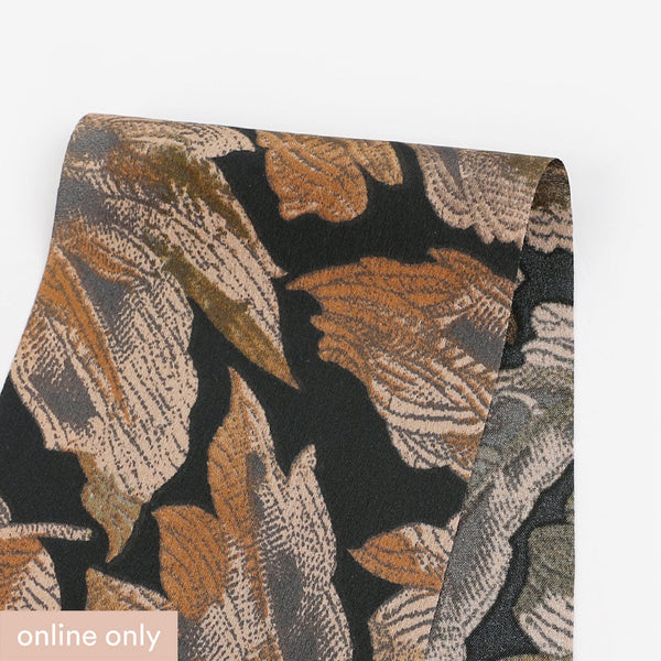 Autumn Leaves Poly Satin - Brown