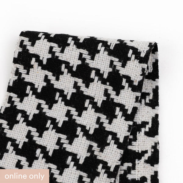 Houndstooth Wool / Poly Coating - Black / White