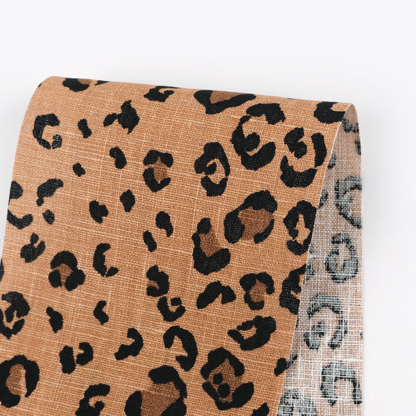 Jaguar Print Linen - Cookie