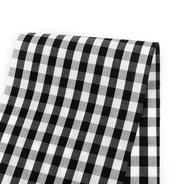 Gingham Cotton Shirting - Black