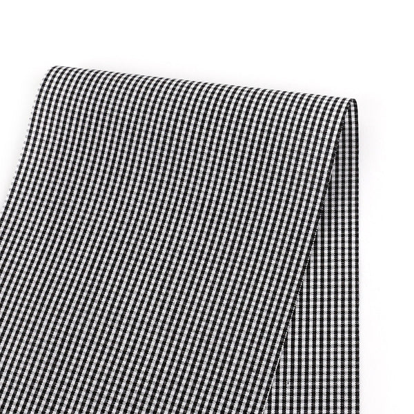 Micro Gingham Cotton Shirting - Black