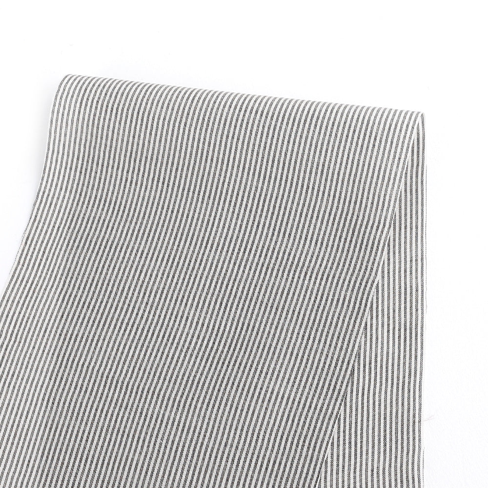 Micro Stripe Stripe Silk / Cotton Voile - Black / White