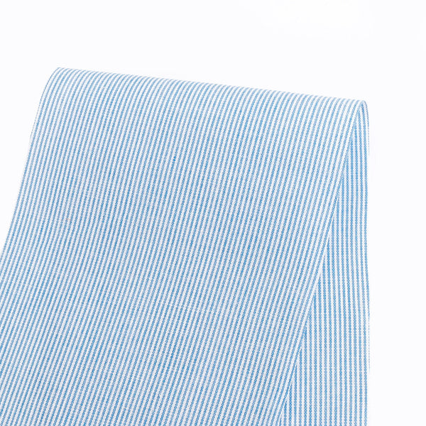 Micro Stripe Cotton / Poly - Bice Blue