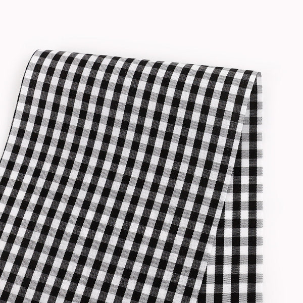 Small Gingham Cotton Shirting - Black