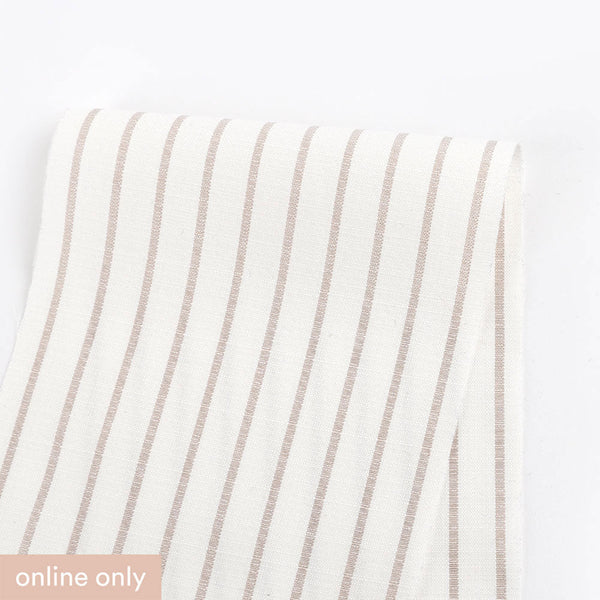 Music Stripe Slubby Cotton / Poly - Beige