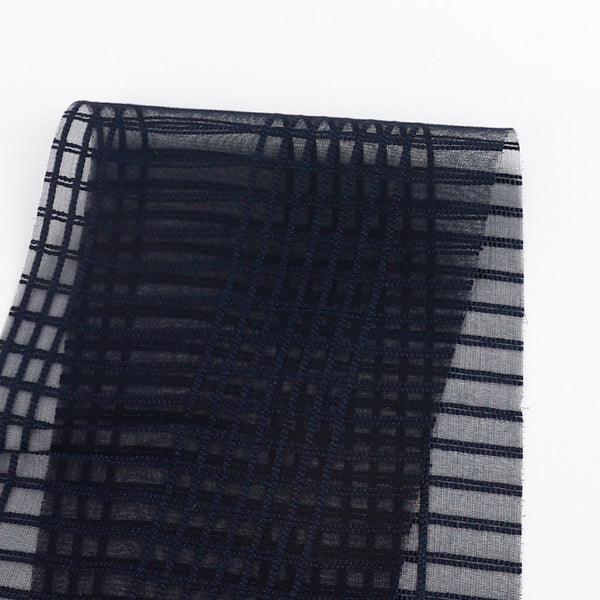 Sheer Check Silk - Midnight