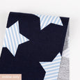 Striped Star Stretch Cotton Sateen - Navy