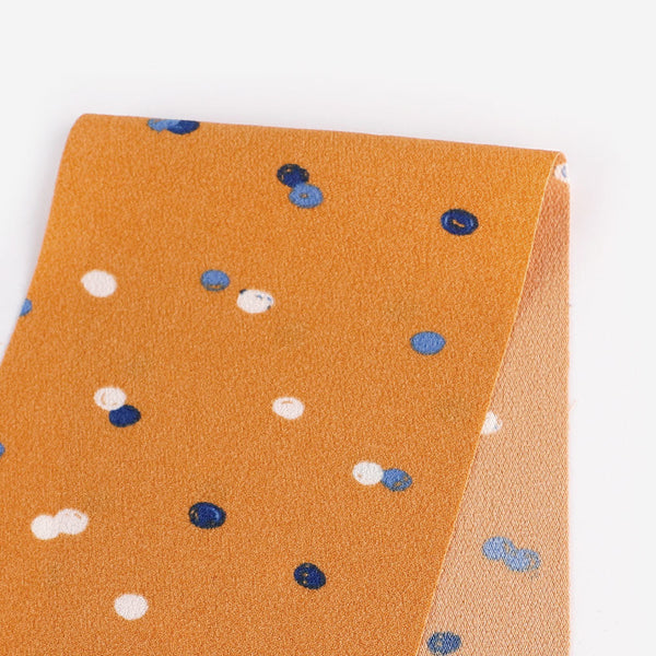 Drawn Dot Poly Crepe - Clementine