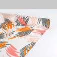 Slash leaf Cotton Muslin - Orange / Pink