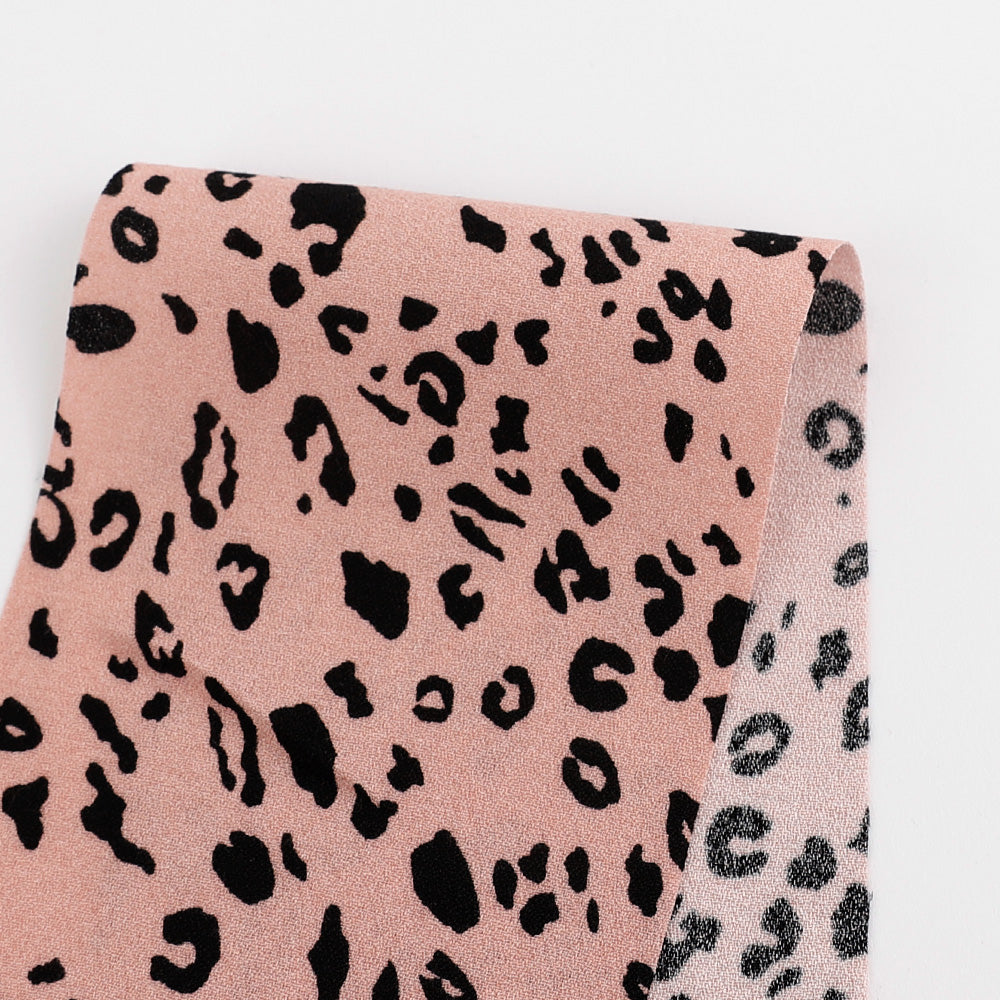 Leopard Viscose Georgette - Powder Pink