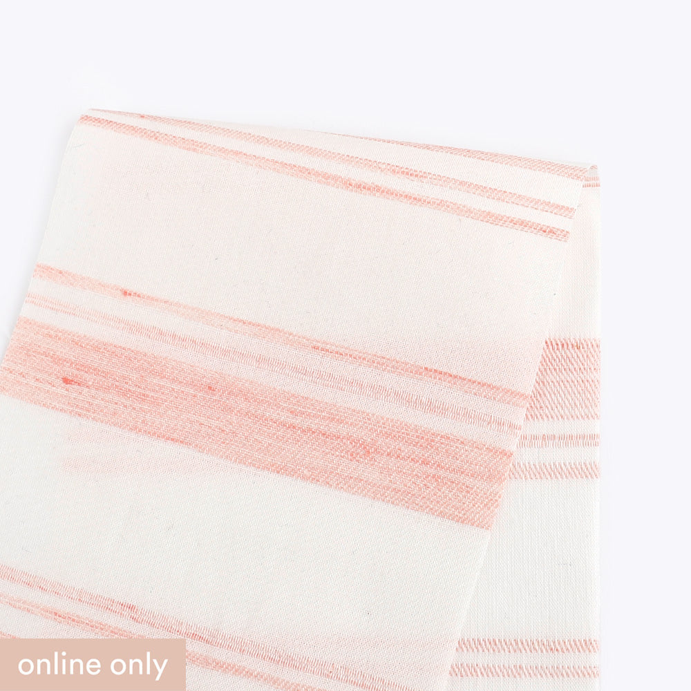 Woven Stripe Cotton / Linen - Rose Quartz