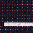 Small Flower Dot Motif Rayon Crepe - Ink