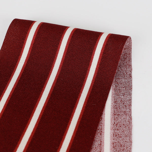 Shadow Stripe Crepe - Maroon