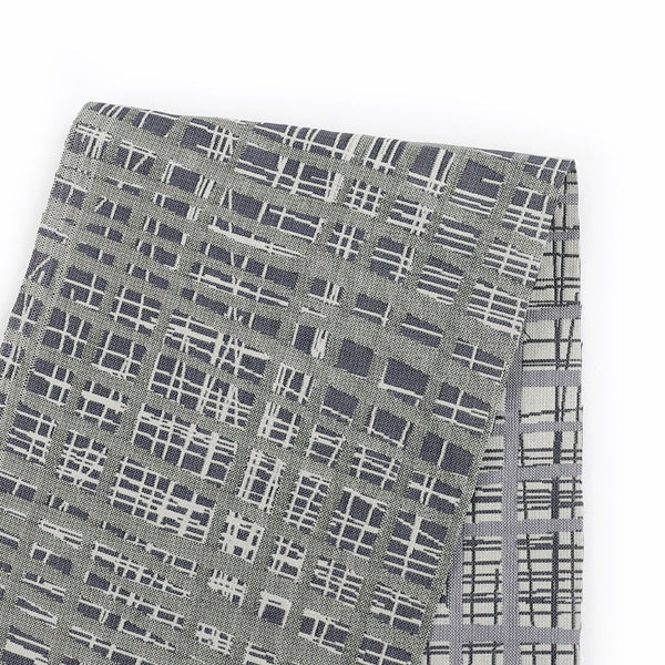 Scribble Grid Reversible Jacquard- Heather