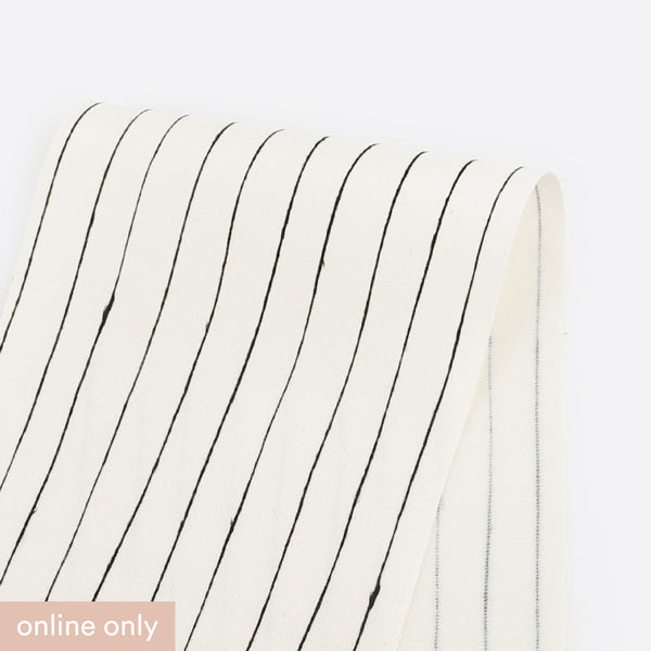 Drawn Pinstripe Viscose Satin - Ivory