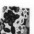 Sheer Flower Sequinned Tulle - Black / White