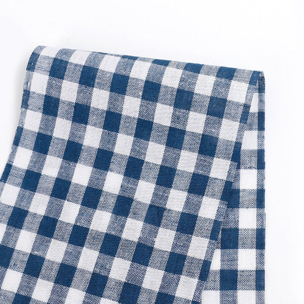 Lightweight Linen / Cotton Gingham - Marine