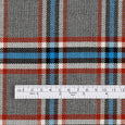 Stretch Poly / Cotton Check Suiting - Russet / Blue