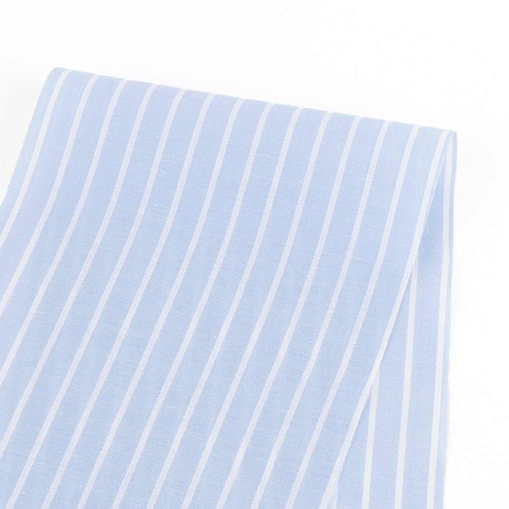 Classic Stripe Cotton Shirting - Blue