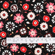 Mallow Flower Stretch Cotton - Black