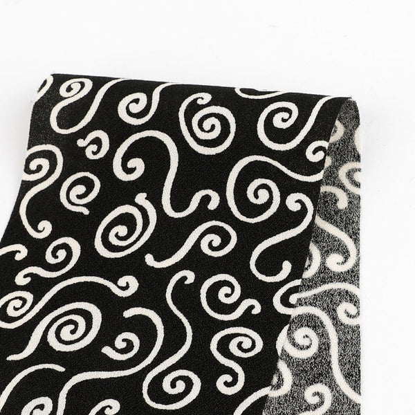 Swirl Viscose Crepe - Black