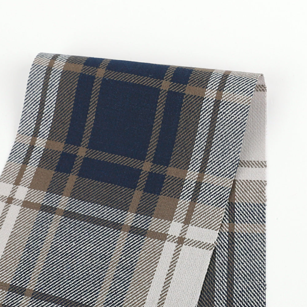 Plaid Cotton Twill - Dovetail / Navy