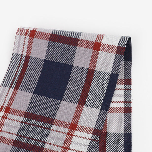 Plaid Cotton Twill - Lilac Ash / Navy