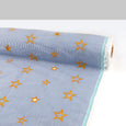 Star Embroidered Cut-Out Stripe Cotton - Blue