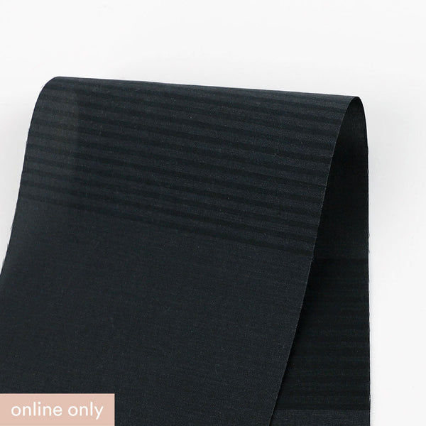 Block Stripe Silk/Cotton Shirting - Ebony