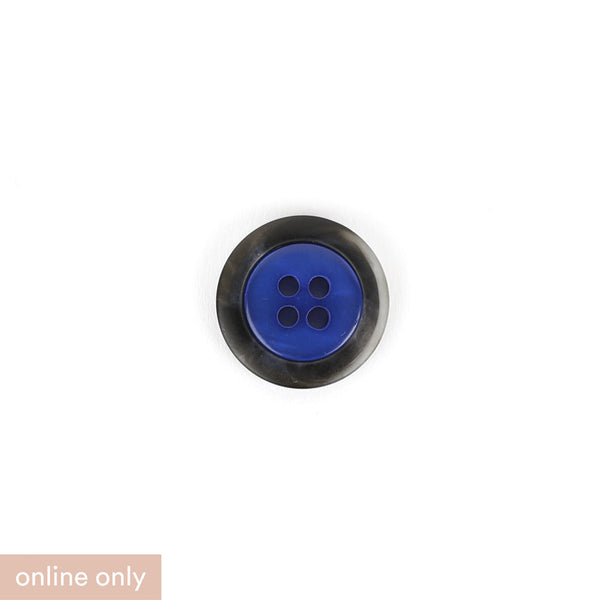Contrast Rim Poly Button 20mm - Violet / Smoke