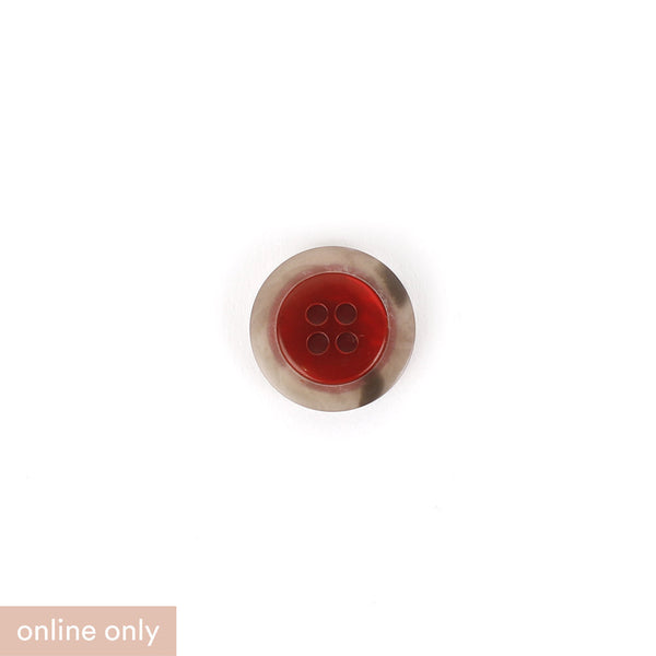 Contrast Rim Poly Button 17mm - Garnet / Tort
