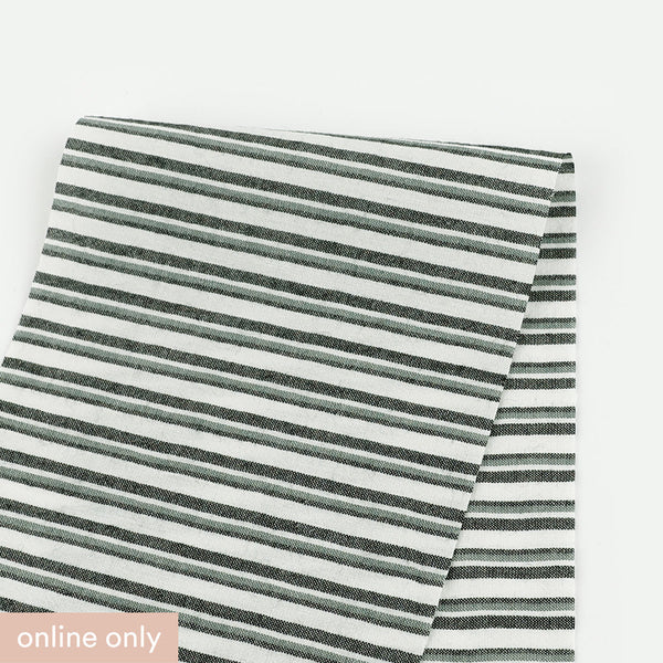 Layer Weft Stripe Cotton - Oxley Green