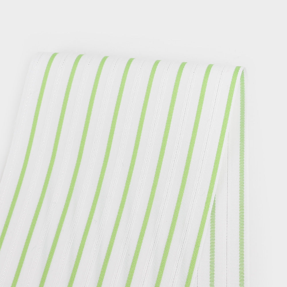 Metallic Woven Stripe - White / Lime