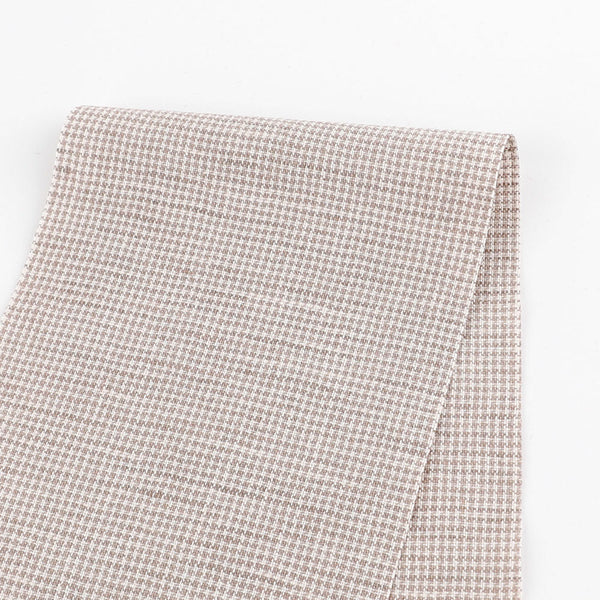 Micro Houndstooth Linen / Cotton - Birch