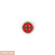 Metal / Poly Pie Button 15mm - Red / Silver